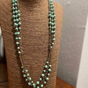 JCrew Turquoise Blue Multi-Strand Necklace